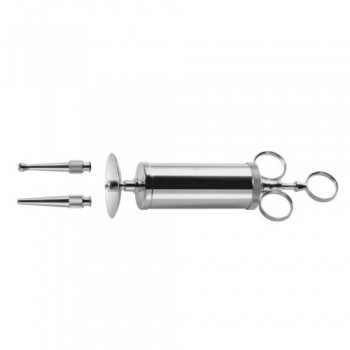 Ear Syringe Complete With Protection Disk and 2 Tips Stainless Steel, Capacity 50 ml